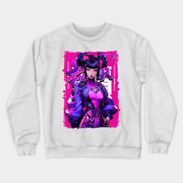 PURPLE HAZE - JURI HAN STREET FIGHTER | Vintage Video Game Cute Gamer Girl Pop Art | PROUD OTAKU Crewneck Sweatshirt by PROUD OTAKU